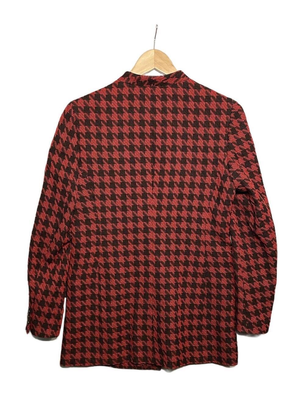 Bar III Red and Black Houndstooth Collarless Double-Breasted Blazer, Size 6 - Picture 3 of 5
